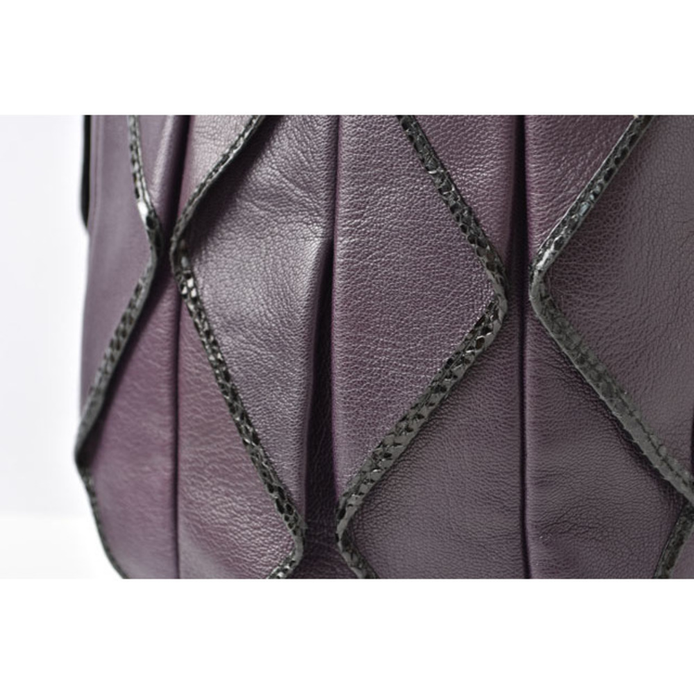 Bottega Veneta Handbag Leather Python Purple Black - image 4
